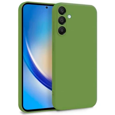 Abbildung von MyGadget Hülle für Samsung Galaxy A35 5G Zweilagige Handyhülle mit Kameraschutz Cover Innenfutter &amp; Silikon außen Grün