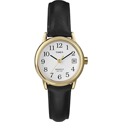 Abbildung von Timex Easy Reader 25mm Lederband Datumsfensteruhr für Damen T2H341