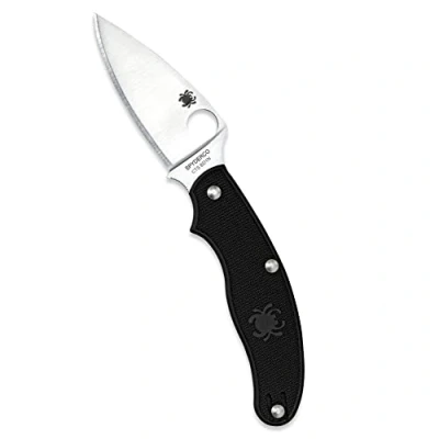 Abbildung von Spyderco C94PBK Erwachsene Messer UK Leichtgewichtiges Geradkantiges mit Blattförmiger Klinge, Schwarz