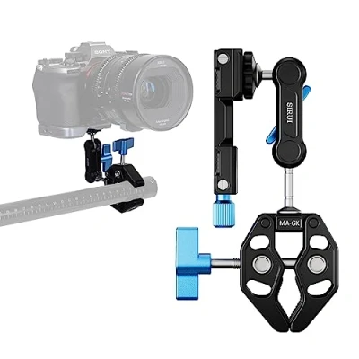 Abbildung von SIRUI Alien Series Magic Arm mit Super Clamp Crab, Krabbenförmige Klemmstativ Kamera 1/4 Zoll 3/8 16 Löcher für GoPro LED Videoleuchte Gelenkarm Monitor, Schwarz (MA GK)