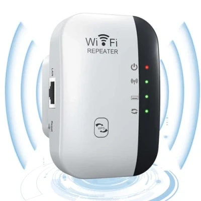 Abbildung von WiFi Extender Booster WLAN Repeater VerstäRker bis zu 4000sq ft mit Repeater/AP Modus Ethernet Port Allen Geräten 1 Tap Setup Access Point Kabe