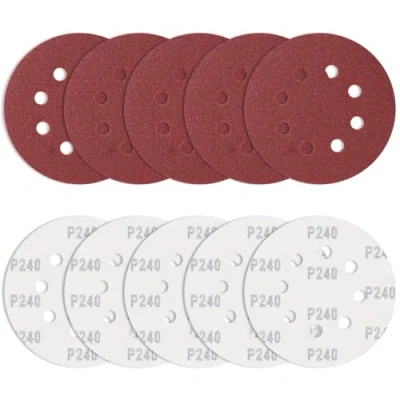 Abbildung von 10 Stück Schleifpapier 125mm Klett 240 Körnung, Bolatus Schleifscheiben Rund Exzenterschleifer 8 Loch Schleifblätter für Entgraten und Schleifen von Lötpunkten