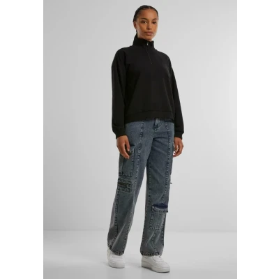 Abbildung von Urban Classics Light Troyer Sweatshirt, Damen, Größe: 3XL, Black