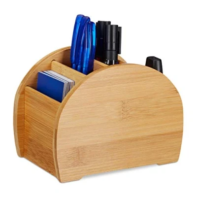 Abbildung von relaxdays Organizer Stiftehalter Bambus