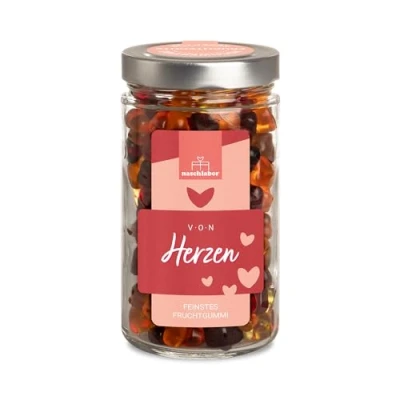 Abbildung von Von Herzen XL Geschenk 530g Fruchtgummi für Deinen Lieblingsmenschen Das perfekte jeden Naschliebhaber Leckere Fruchtgummis im Vorratsglas