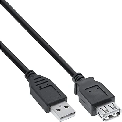 Abbildung von Inline InLine® USB 2.0 Verlängerung, Stecker / Buchse, Typ A, schwarz, 2m Kabel