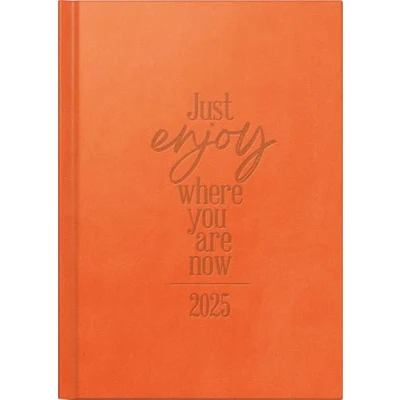 Abbildung von rido/idé Buchkalender Modell futura 2 (2025) „Just Enjoy“, Seiten = 1 Woche, A5, 176 Seiten, Kunstleder Einband Trend, orange