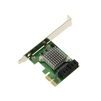 Abbildung von KALEA INFORMATIQUE PCI Express PCIe x2 Karte mit 4 SATA Ports. Chipsatz Marvell 88SE9230 Hardware RAID 0 1 10.