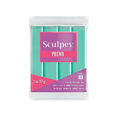 Abbildung von Sculpey Premo™ Polymer Ton, Ofen Backform, Minzgrün, ungiftig, 57 g, ideal für Schmuckherstellung, Urlaub, DIY, gemischte Medien und Heimdekorationsprojekte.