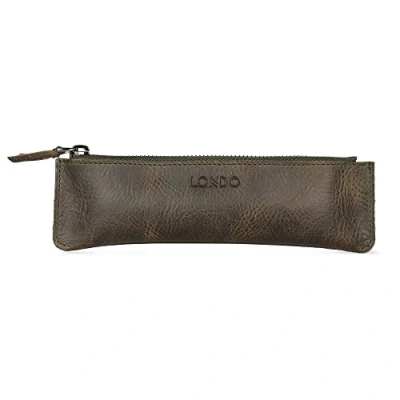Abbildung von Londo Stift und Federmäppchen aus echtem Leder mit Reißverschluss, Kosmetiktasche