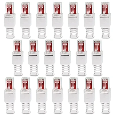 Abbildung von UC Express 20x Netzwerkstecker werkzeuglos RJ45 CAT6 LAN UTP Kabel Stecker ohne Werkzeug werkzeugfrei CAT5 CAT7 Verlegekabel Patchkabel Netzwerkkabel Toolless Modular Plug Connector Crimpstecker