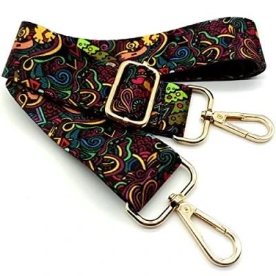 Abbildung von Verstellbarer Schultergurt für Taschen Bunt, Taschengurte zum Wechseln, Taschengurt Breit mit Karabiner Gold, 80 130 cm Tragegurt Tasche Damen Schultertaschen, Moderne Handtasche, 3.8cm, 11