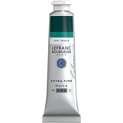 Abbildung von Lefranc Bourgeois 405096 extra feine Ölfarbe in Künstlerqualität aus hochwertigen Pigmenten, lebendige Farben, hohe Lichtechtheit, 40ml Tube Armorgrün