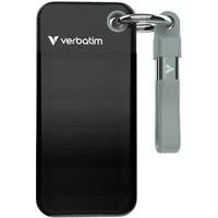 Abbildung von Verbatim Pocket SSD, 2 TB, Externe Festplatte, Portable Solid State Drive USB 3.2 Gen 2, für Mac, PC &amp; Spielekonsole, Schwarz/Grau