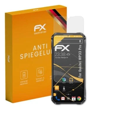 Abbildung von atFoliX Panzerfolie kompatibel mit Oukitel WP33 Pro Schutzfolie, entspiegelnde und stoßdämpfende FX Folie (3X)
