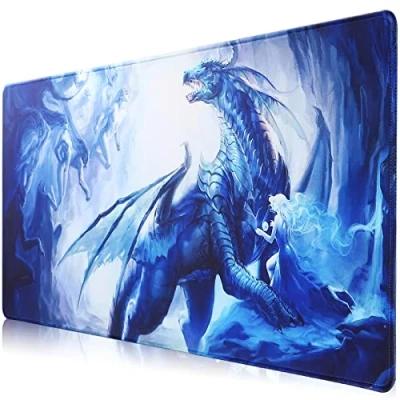 Abbildung von Hosimoln Gaming Mausmatte, Large Mouse Pad Größe 70x30CM Dicke3MM, Premium strukturiertes rutschfestes und wasserdichtes Computer Mousepad mit genähten Kanten für Gaming/Office/Home 70x30 Girldragon