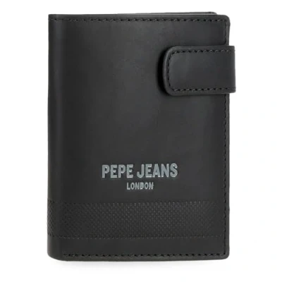 Abbildung von Pepe Jeans Deep Vertikale Geldbörse mit Klickverschluss, Schwarz, 8,5 x 10,5 1 cm, Leder von Joumma Bags, Talla única, Klickverschluss
