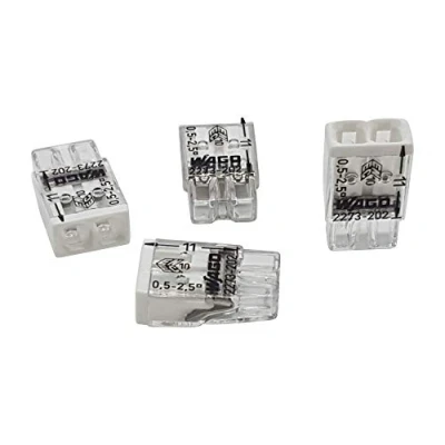 Abbildung von 30 Stück Wago 2273 202 COMPACT Verbindungsdosenklemme Ø 0,5 2,5 mm², 2 polig, transparent/weiß