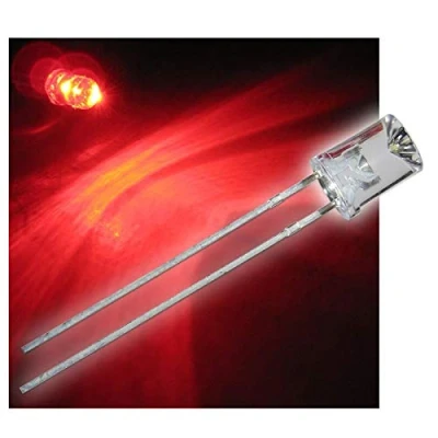 Abbildung von world trading net 100x LED 5mm wasserklar Linse konkav ROT LEDs, Leuchtdiode, bedrahtet, Diode Leuchtend, als Bauteil