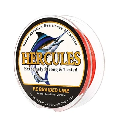 Abbildung von HERCULES Super Cast 100m 2000m Yards Geflochtene Angelschnur 10lb 300lb Test für Salzwasser Süßwasser PE Geflecht Fischdraht Superline 8 Stränge