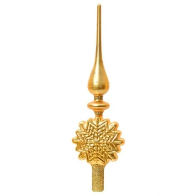 Abbildung von zeitzone Christbaumspitze Schneeflocke Gold Echt Glas Weihnachtsbaumspitze 31cm
