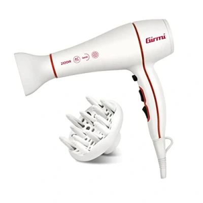 Abbildung von Girmi PH47 Professioneller Haartrockner, 2100 Watt, Ionen, AC Motor, Weiß
