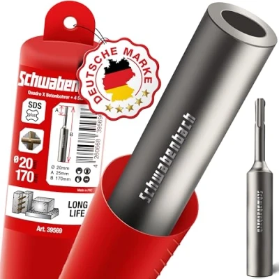 Abbildung von SCHWABENBACH® SDS PLUS Erdnageleintreiber Ideal zum Einstecken von Tiefenerdern 170 x Ø 25 mm, Innen 20 mm Perfekt für Erdungsspieße und Erdverankerungen
