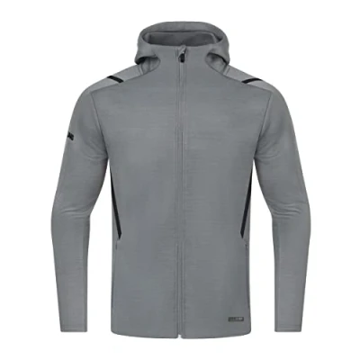 Abbildung von JAKO Kinder Freizeitjacke Challenge mit Kapuze, Steingrau Meliert/Schwarz, 152