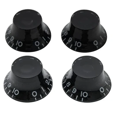 Abbildung von Musiclily Metrisch Gitarre Knöpfe Potiknöpfe Top Hat Knobs Volume Tone Potikopf für Epiphone Les Paul SG Import E Gitarre, Schwarz (4 Stück)