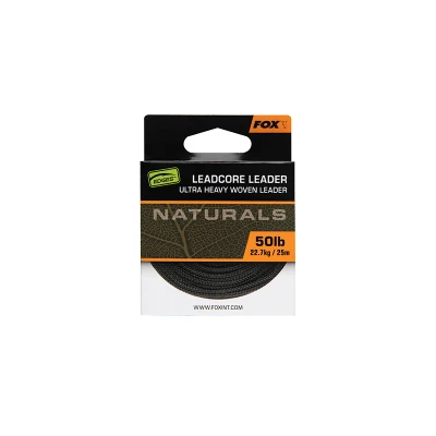 Abbildung von Fox Edges Naturals Leadcore Leader 25m (50lb/22.7kg) Karpfen Vorfachmaterial