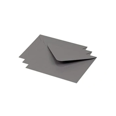Abbildung von Clairefontaine 60193C Packung mit 20 Umschlägen Pollen 12,5x13,8 cm, 120g, gefüttert, ideal für Einladungen und Korrespondenz, Premium glattes Papier, Stahlgrau, 1 Pack