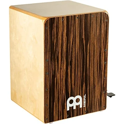 Abbildung von Meinl Percussion Bass Footswitch Cajon Trommelkiste mit Snare inkl. Fußschalter und extrem tiefem Ebony Frontplatte (JBC6EY)