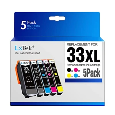Abbildung von LxTek 33XL Multipack Druckerpatronen Kompatibel für Epson 33 XL XP 540 7100 530 640 830 900 645 635 630（5er Pack）