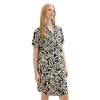Abbildung von TOM Tailor Freizeitkleid, Damen, Größe: 36, Black cut palmtree design