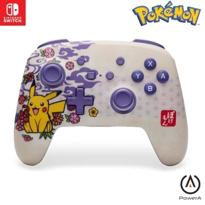 Abbildung von Verbesserter kabelloser Controller von PowerA für Nintendo Switch Pikachu Blüte, OLED Modell, Lite, Gamepad, Spiele Controller, Bluetooth