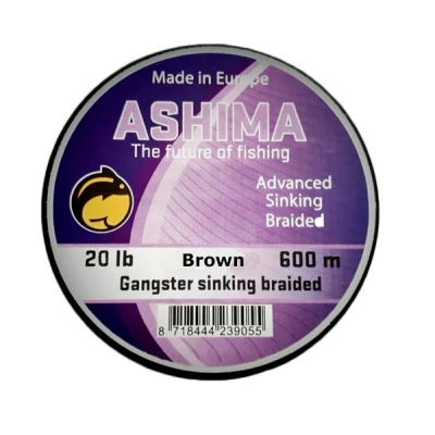 Abbildung von Ashima Gangster 20lbs 8 braid sink brown 600m Geflochtene Schnur