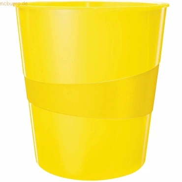 Abbildung von Leitz Papierkorb, 15 Liter, Kunststoff, Gelb, WOW, 52781016