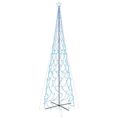 Abbildung von vidaXL LED Weihnachtsbaum Kegelform Tannenbaum Lichterbaum Weihnachtsdeko Stern Beleuchtung Außen Beleuchtet Lichterkette Blau 3000 LEDs 230x800cm