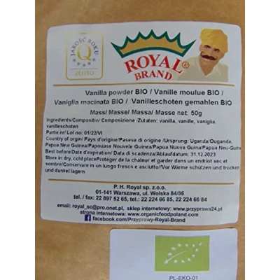 Abbildung von Vanilleschotenpulver BIO/Gemahlene Bio Vanille / 50 g/Ohne Pestizide und Pflanzenschutzmittel/Bio Vanillepulver
