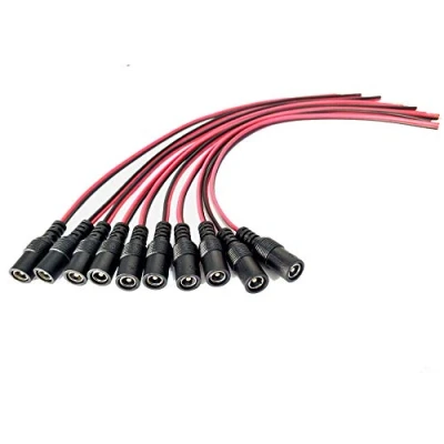 Abbildung von Liwinting 10pcs Weiblich DC Power Pigtail Kabel Männlich Stecker und Buchse 5.5 X 2.1mm Stromkabel Pigtail, für CCTV Sicherheit Kamera Jack Steckeradapter