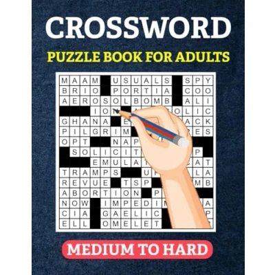 Abbildung von Crossword Puzzle Book for Adults Medium to Hard: American Style Puzzles With Unique Grid Designs Level Up Your Brainpower