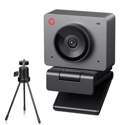 Abbildung von OBSBOT Meet SE 1080P 100FPS Webcam für PC, USB mit AI Tracking, Mikrofon, Stativ, gestaffeltem HDR, Beauty Modus, Plug&amp;Play Streaming Kamera Laptop/Desktop, Konferenzen, Grau