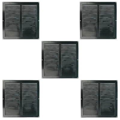 Abbildung von Amig 5er Pack Quadratisches Aluminiumgitter mit Insektenschutz Lüftungsgitter für Luftauslass Ideal Decken in Küche und Bad Maße 300 x mm Farbe Schwarz