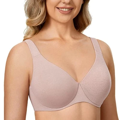 Abbildung von DELIMIRA AISILIN Damen Minimizer BH mit Bügel ohne Polster Vollschalen Große Größen Unterwäsche Cameo Heather 75F