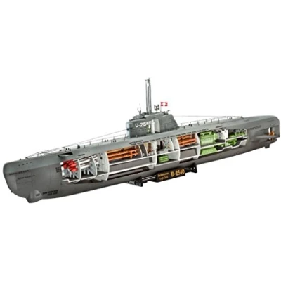 Abbildung von Revell RV05078 Modellbausatz Schiff 1:144 Deutsches U Boot Typ XXI mit Interieur im Maßstab 1:144, Level 4, originalgetreue Nachbildung vielen Details, 5078, Mittel