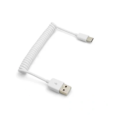 Abbildung von System S USB Type C 3.1 Kabel zu 2.0 Spiralkabel 50 cm 100 weiß