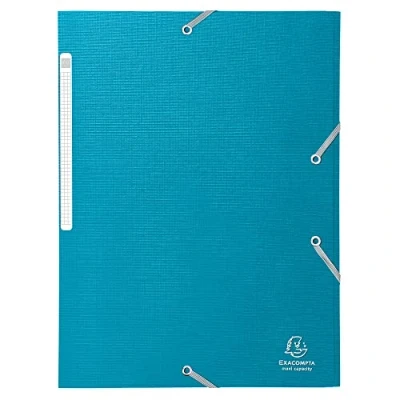 Abbildung von Exacompta 55650E Sammelmappe TEKSTO für DIN A4 mit 2 Gummizügen. Aus gefärbten, gerillten Karton Textileffekt,wasserabweisend durch pflanzliche Ölbeschichtung 1 Stück Zufallsfarbe