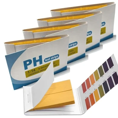 Abbildung von 400x ph Teststreifen Testpapier Lackmuspapier Wertebereich 1 14 mit Farbvergleichsskala (5x 80er Pack)