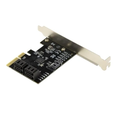 Abbildung von KALEA INFORMATIQUE PCIe 3.0 x4 Controller Karte mit 5 Ports für SATA 6G Festplatten Chipsatz JMB585