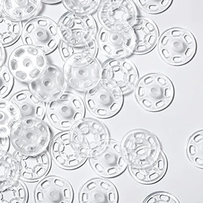 Abbildung von Geosar 40 Paare Kunststoff Druckknopf Verschlussknöpfe Transparente Knöpfe Unsichtbare Annähen Druckknöpfe Klare für DIY Handwek Nähen von Kleidung (21 mm/ 0,83 Zoll)
